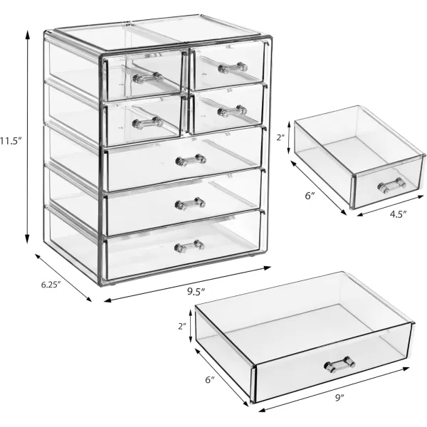 imageSorbus Cosmetics Makeup and Jewelry Big Storage Case Display  Stylish Vanity Bathroom CaseClear