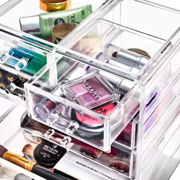 imageSorbus Cosmetics Makeup and Jewelry Big Storage Case Display  Stylish Vanity Bathroom CaseClear