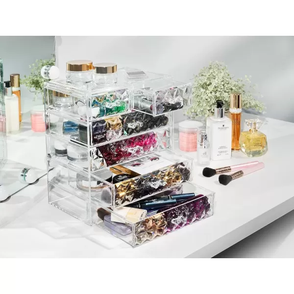 imageSorbus Cosmetics Makeup and Jewelry Big Storage Case Display  Stylish Vanity Bathroom CaseDiamond
