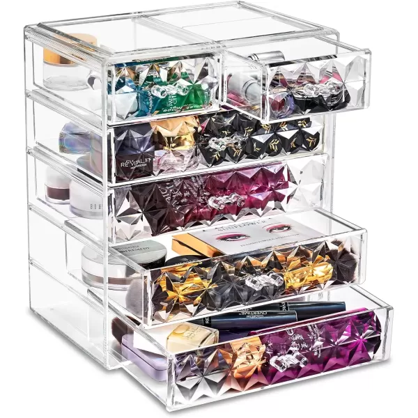 imageSorbus Cosmetics Makeup and Jewelry Big Storage Case Display  Stylish Vanity Bathroom CaseDiamond