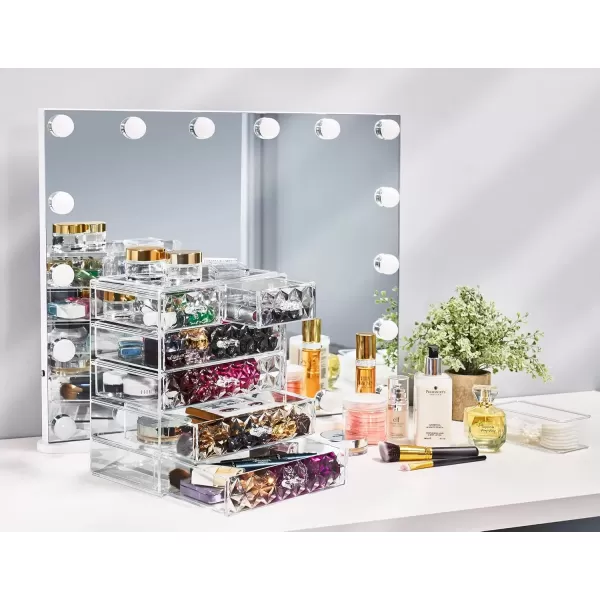 imageSorbus Cosmetics Makeup and Jewelry Big Storage Case Display  Stylish Vanity Bathroom CaseDiamond