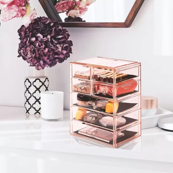 imageSorbus Cosmetics Makeup and Jewelry Big Storage Case Display  Stylish Vanity Bathroom CasePink