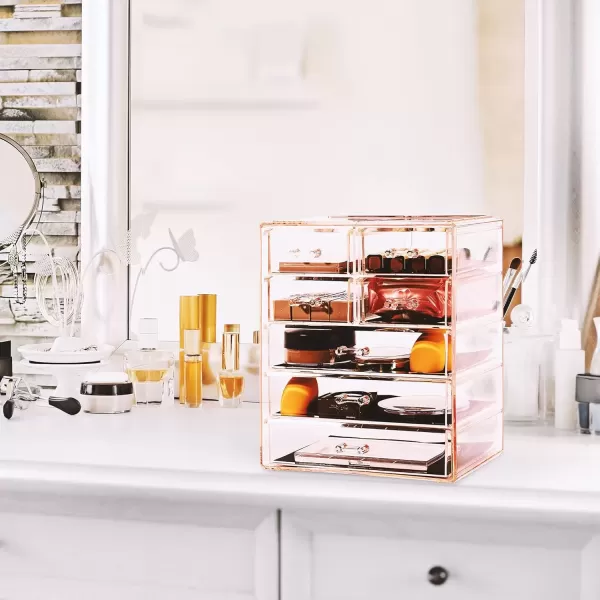 imageSorbus Cosmetics Makeup and Jewelry Big Storage Case Display  Stylish Vanity Bathroom CasePink