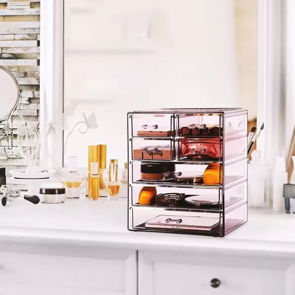 imageSorbus Cosmetics Makeup and Jewelry Big Storage Case Display  Stylish Vanity Bathroom CasePurple