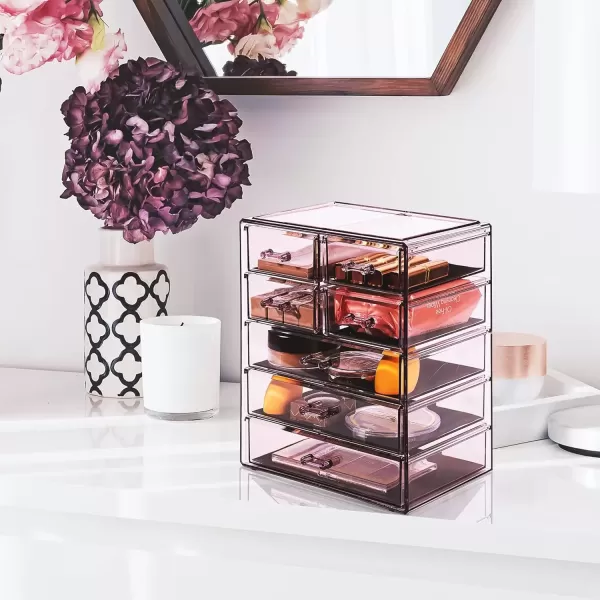 imageSorbus Cosmetics Makeup and Jewelry Big Storage Case Display  Stylish Vanity Bathroom CasePurple