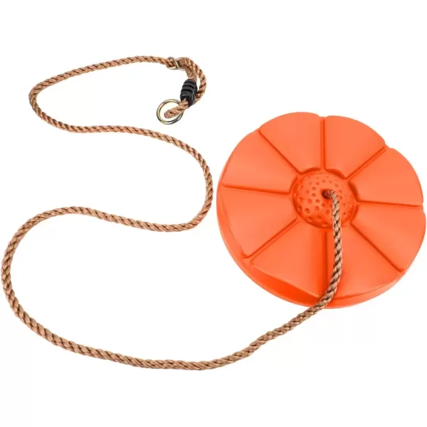 imageSorbus Disc Seat Swing  Kids Monkey Rope Tree Zip Line Swings for Play Set Tree Outdoor Backyard Playground Fun Orange