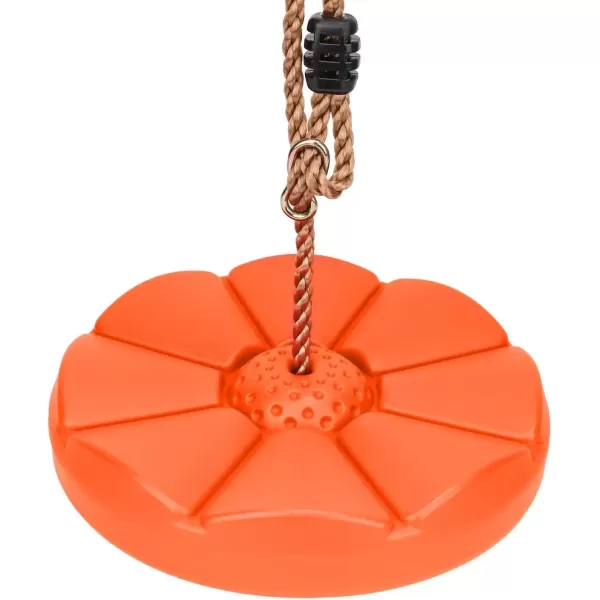 imageSorbus Disc Seat Swing  Kids Monkey Rope Tree Zip Line Swings for Play Set Tree Outdoor Backyard Playground Fun Orange