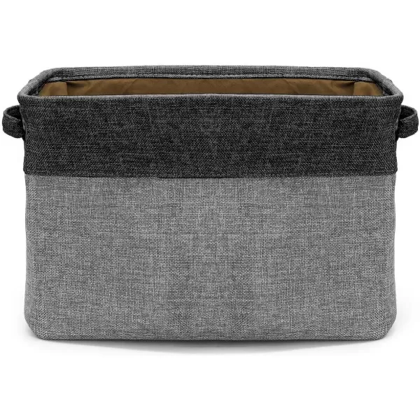 imageSorbus Fabric Storage Cubes 15 Inch Big Sturdy Collapsible Canvas Storage Bins with Dual Handles Foldable Closet Cubes Decorative Storage Baskets for Shelves  Home ampamp Office Use 3 Pack GreyTanBlack