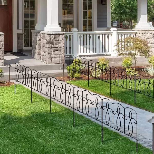 imageSorbus Garden Fence 10ft Decorative Patio Fencing for Yard Garden Edging Border Gate Animal Barrier Set of 5 Panels