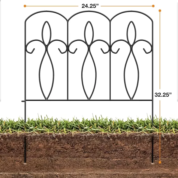 imageSorbus Garden Fence 10ft Decorative Patio Fencing for Yard Garden Edging Border Gate Animal Barrier Set of 5 Panels