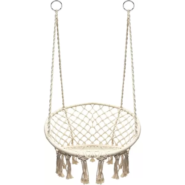 imageSorbus Hammock Chair Macrame Hanging Swing Bench Perfect for Indoor Outdoor Teens Girl Bedroom Home Room Patio Deck Yard Garden Knitted Floating Swinging Bench Double SwingSingle Swing
