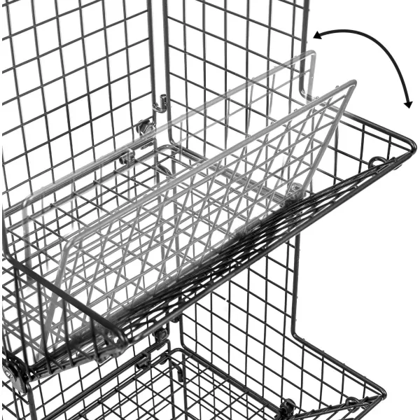 imageSorbus Hanging Fruit Basket Wall Mounted Wire Metal Bins  3 Tier Storage Basket Organizer for Kitchen Storage Great for Produce Fruits ampamp Vegetables Potato Onion Storage Bathroom Tower Black
