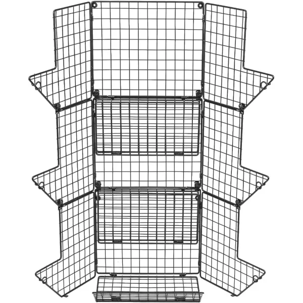 imageSorbus Hanging Fruit Basket Wall Mounted Wire Metal Bins  3 Tier Storage Basket Organizer for Kitchen Storage Great for Produce Fruits ampamp Vegetables Potato Onion Storage Bathroom Tower Black