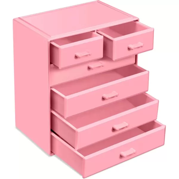 imageSorbus Large Makeup Organizer  Stackable Jewelry ampamp Makeup Organizer For Vanity Bathroom Storage Dresser  12 Drawers Cosmetic Beauty Organizers and Storage with Lipstick Makeup Brush HolderPink