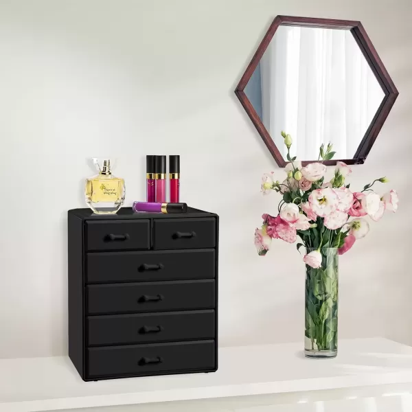 imageSorbus Large Makeup Organizer  Stackable Jewelry ampamp Makeup Organizer For Vanity Bathroom Storage Dresser  12 Drawers Cosmetic Beauty Organizers and Storage with Lipstick Makeup Brush HolderBlack