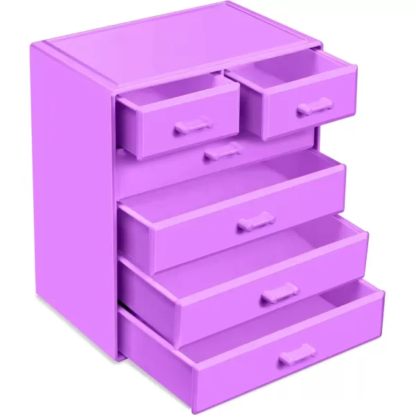 imageSorbus Large Makeup Organizer  Stackable Jewelry ampamp Makeup Organizer For Vanity Bathroom Storage Dresser  12 Drawers Cosmetic Beauty Organizers and Storage with Lipstick Makeup Brush HolderPurple