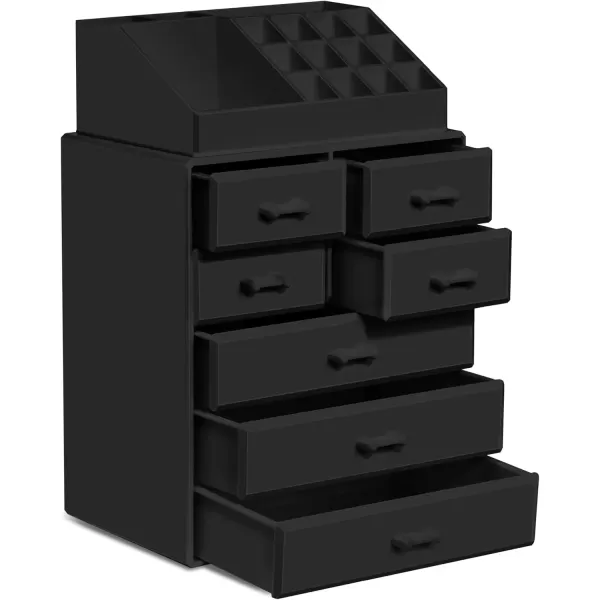 imageSorbus Large Makeup Organizer  Stackable Jewelry ampamp Makeup Organizer For Vanity Bathroom Storage Dresser  12 Drawers Cosmetic Beauty Organizers and Storage with Lipstick Makeup Brush HolderBlack