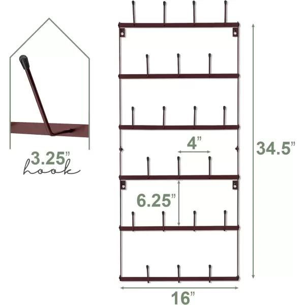 imageSorbus Mug Rack for Wall  Large Rustic Coffee Mug Holder Wall Mount with 27 Hooks Coffee Cup Display Rack 6Tier Metal Mug Organizer for Home Kitchen ampamp Bar Coffee Station Dining RoomBrown