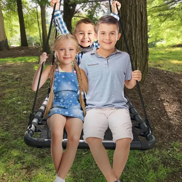 imageSorbus Outdoor Platform Swing for Kids  Rectangular Mat Swing for Tree Swing Set Playground  Accessories Included 40 x 30 Rectangle Black