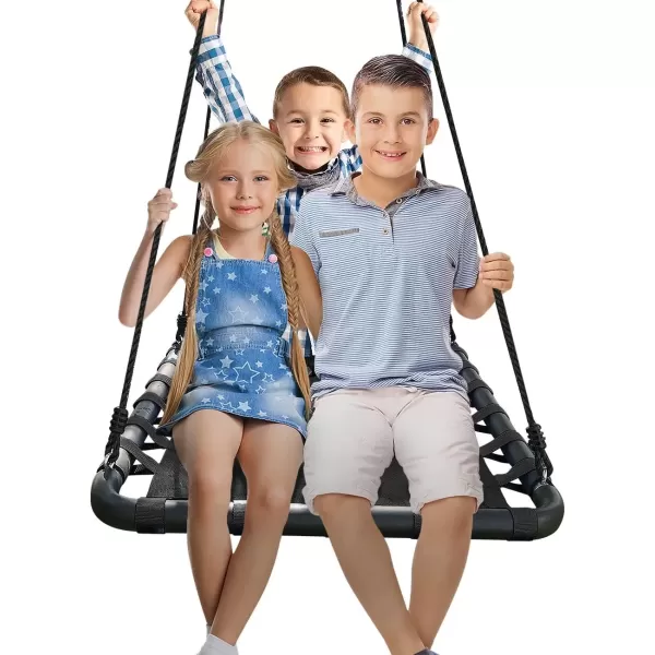 imageSorbus Outdoor Platform Swing for Kids  Rectangular Mat Swing for Tree Swing Set Playground  Accessories Included 40 x 30 Rectangle Black