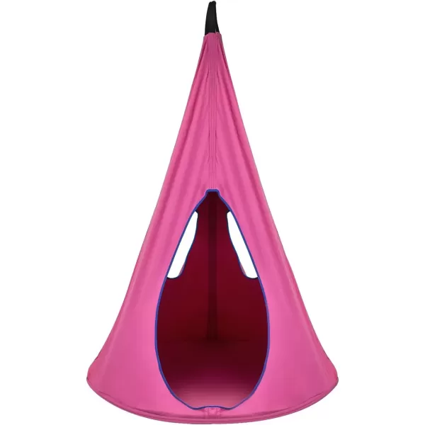 imageSorbus Pod Swing for Kids  Durable Hanging Hammock Chair wAdjustable Rope  2 Windows ampamp 1 Entrance  Tree Tent Sensory Swing for Kids Indoor Outdoor Use  250lbs Sturdy Nest Swing  40quot BluePink