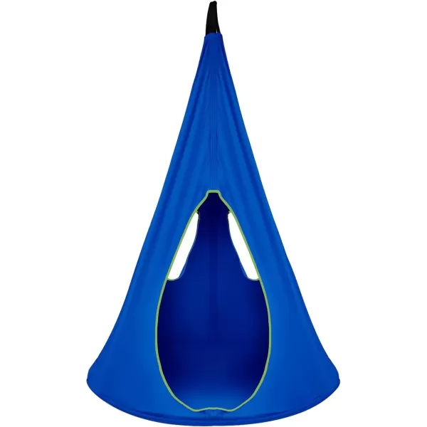 imageSorbus Pod Swing for Kids  Durable Hanging Hammock Chair wAdjustable Rope  2 Windows ampamp 1 Entrance  Tree Tent Sensory Swing for Kids Indoor Outdoor Use  250lbs Sturdy Nest Swing  40quot BlueBlue