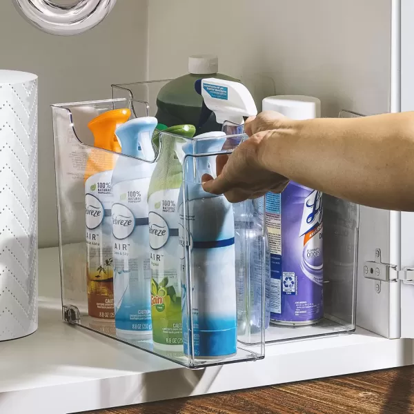 imageSorbus Roll Out Bottle Organization Bins  Pantry Under Sink Organizer with Wheels ampamp Handles Clear Plastic Organizing Containers for Bottles ampamp Cleaning Supplies  Kitchen Cabinet Laundry Room StorageSquare