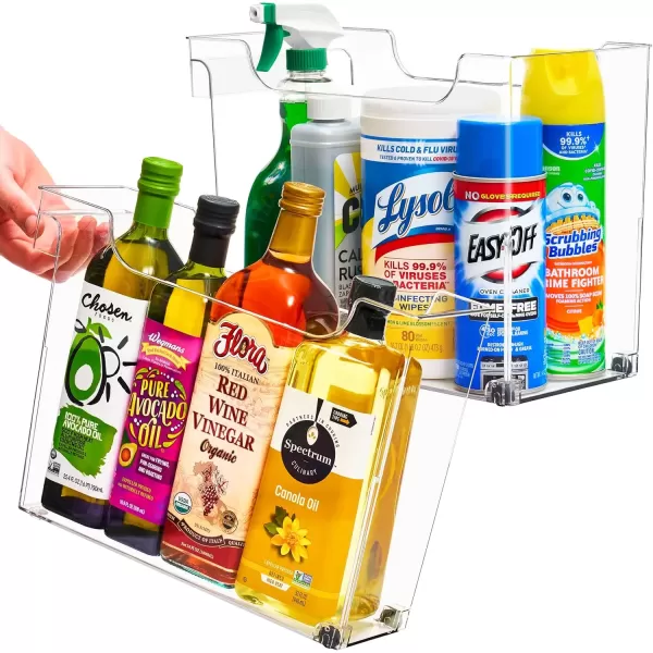 imageSorbus Roll Out Bottle Organization Bins  Pantry Under Sink Organizer with Wheels ampamp Handles Clear Plastic Organizing Containers for Bottles ampamp Cleaning Supplies  Kitchen Cabinet Laundry Room StorageSquare