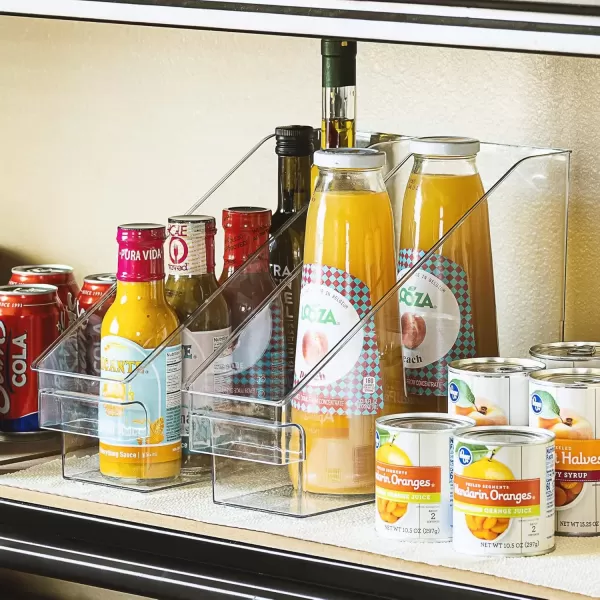 imageSorbus Roll Out Bottle Organization Bins  Pantry Under Sink Organizer with Wheels ampamp Handles Clear Plastic Organizing Containers for Bottles ampamp Cleaning Supplies  Kitchen Cabinet Laundry Room StorageSlant