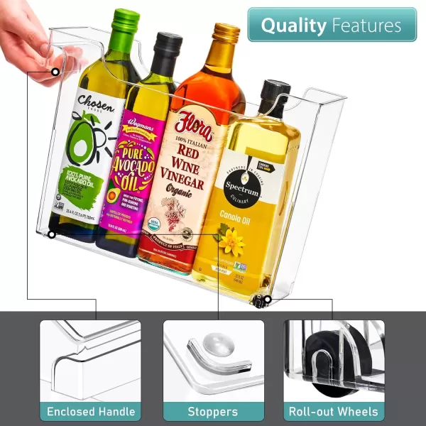 imageSorbus Roll Out Bottle Organization Bins  Pantry Under Sink Organizer with Wheels ampamp Handles Clear Plastic Organizing Containers for Bottles ampamp Cleaning Supplies  Kitchen Cabinet Laundry Room StorageSquare