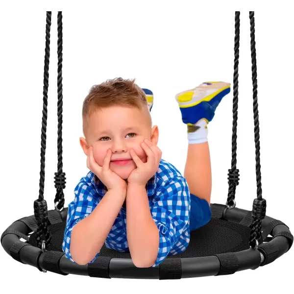 imageSorbus Saucer Tree Swing  Kids Outdoor Disc Round Swing  24quot Heavy Duty 220lbs Seat  Easy Install Flying Saucer Web Circle Swing  Perfect for Gift Playground Backyard IndoorOutdoor Tire Swing24 Inch