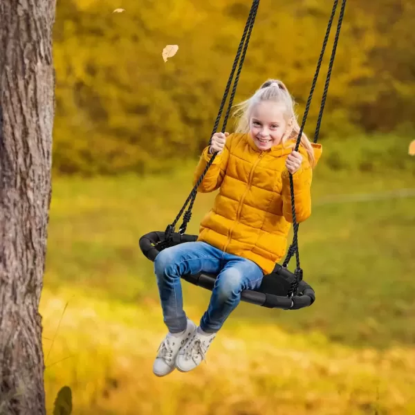imageSorbus Saucer Tree Swing  Kids Outdoor Disc Round Swing  24quot Heavy Duty 220lbs Seat  Easy Install Flying Saucer Web Circle Swing  Perfect for Gift Playground Backyard IndoorOutdoor Tire Swing24 Inch