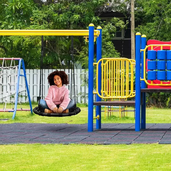 imageSorbus Saucer Tree Swing  Kids Outdoor Disc Round Swing  24quot Heavy Duty 220lbs Seat  Easy Install Flying Saucer Web Circle Swing  Perfect for Gift Playground Backyard IndoorOutdoor Tire Swing24 Inch