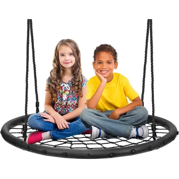 imageSorbus Saucer Tree Swing Kids Outdoor Disc Round Swing  40quot Heavy Duty 220lbs Seat Easy Install Flying Saucer Web Circle Swing Perfect for GiftPlayground Birthday Xmas IndoorOutdoor Tire Swing40 Inch