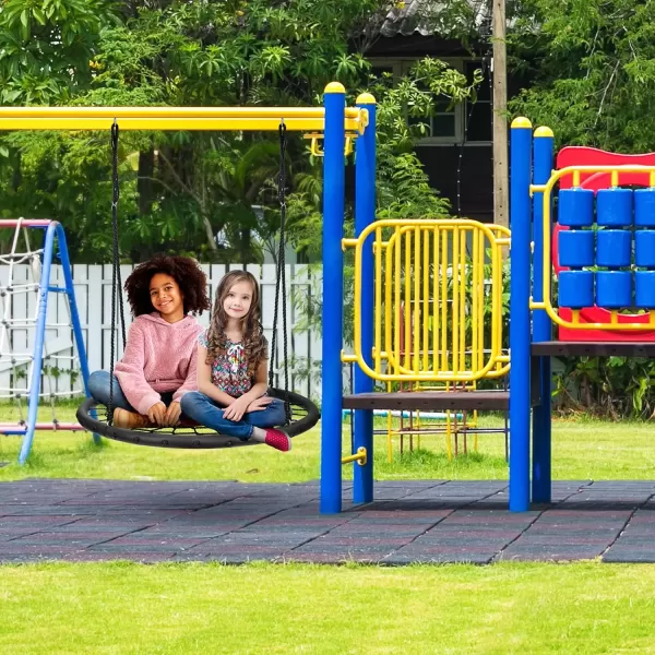 imageSorbus Saucer Tree Swing Kids Outdoor Disc Round Swing  40quot Heavy Duty 220lbs Seat Easy Install Flying Saucer Web Circle Swing Perfect for GiftPlayground Birthday Xmas IndoorOutdoor Tire Swing40 Inch