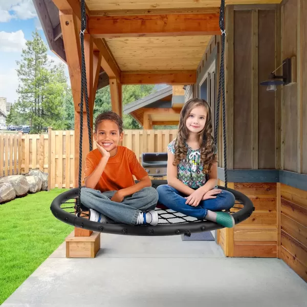 imageSorbus Saucer Tree Swing Kids Outdoor Disc Round Swing  40quot Heavy Duty 220lbs Seat Easy Install Flying Saucer Web Circle Swing Perfect for GiftPlayground Birthday Xmas IndoorOutdoor Tire Swing40 Inch