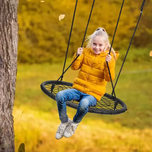 imageSorbus Saucer Tree Swing Kids Outdoor Disc Round Swing  40quot Heavy Duty 220lbs Seat Easy Install Flying Saucer Web Circle Swing Perfect for GiftPlayground Birthday Xmas IndoorOutdoor Tire Swing40 Inch