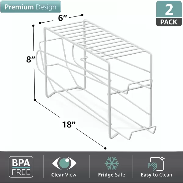 imageSorbus Soda Can Rack Beverage Dispenser  Soda Can Organizer Dispenses 12 Standard Size 12oz Soda Cans  Can Organizer for Refrigerator Soda Can Dispenser Rack Organizer 2 Pack WhiteWhite