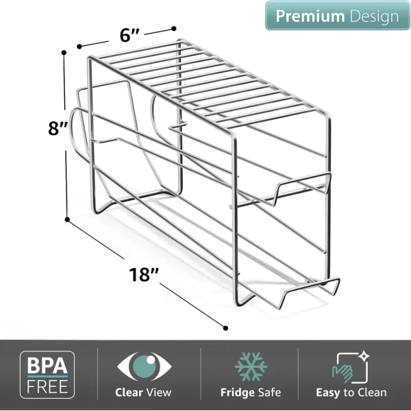 imageSorbus Soda Can Rack Beverage Dispenser  Soda Can Organizer Dispenses 12 Standard Size 12oz Soda Cans  Can Organizer for Refrigerator Soda Can Dispenser Rack Organizer 2 Pack WhiteSilver