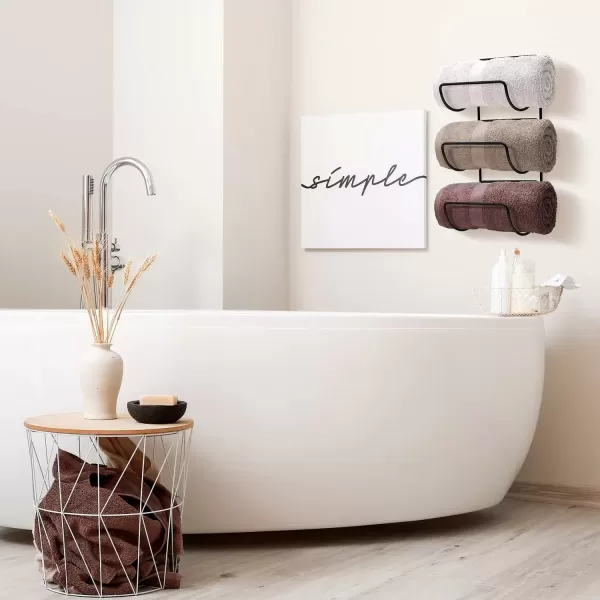 imageSorbus Towel Holder for Bathroom Wall  12 Level Wall Mounted Towel Rack Shelves for Rolled Bath Towels Washcloths Linen  Hanging Towel Racks for Bathroom Spa Salon Towel Storage OrganizerBlack