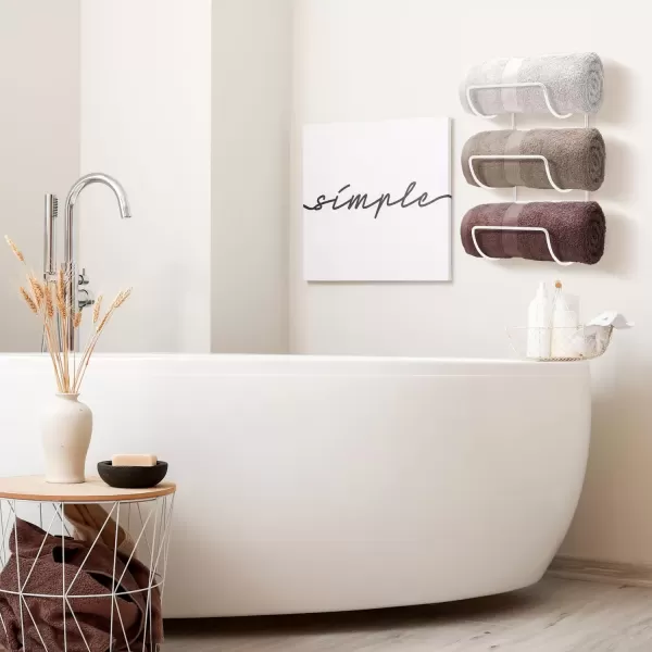 imageSorbus Towel Holder for Bathroom Wall  12 Level Wall Mounted Towel Rack Shelves for Rolled Bath Towels Washcloths Linen  Hanging Towel Racks for Bathroom Spa Salon Towel Storage OrganizerWhite