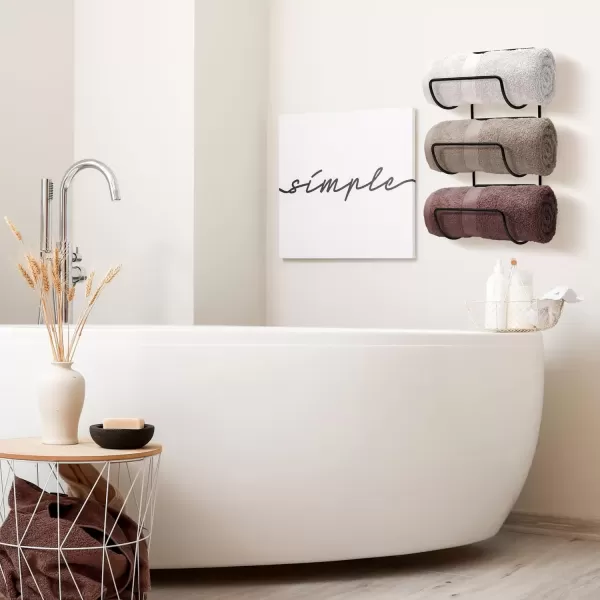 imageSorbus Towel Holder for Bathroom Wall  12 Level Wall Mounted Towel Rack Shelves for Rolled Bath Towels Washcloths Linen  Hanging Towel Racks for Bathroom Spa Salon Towel Storage OrganizerBlack