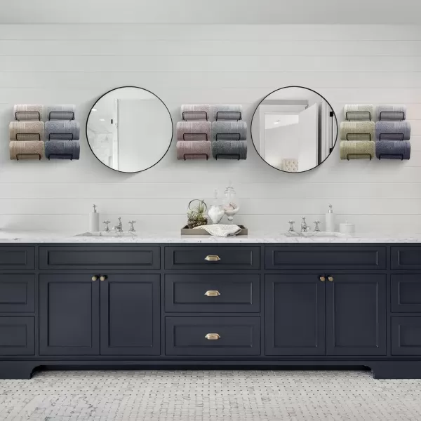 imageSorbus Towel Holder for Bathroom Wall  12 Level Wall Mounted Towel Rack Shelves for Rolled Bath Towels Washcloths Linen  Hanging Towel Racks for Bathroom Spa Salon Towel Storage OrganizerBlack