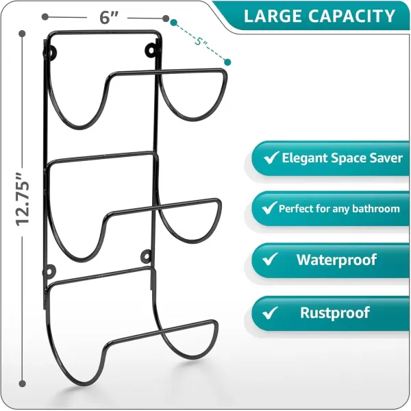 imageSorbus Towel Holder for Bathroom Wall  12 Level Wall Mounted Towel Rack Shelves for Rolled Bath Towels Washcloths Linen  Hanging Towel Racks for Bathroom Spa Salon Towel Storage OrganizerBlack