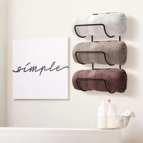 imageSorbus Towel Holder for Bathroom Wall  12 Level Wall Mounted Towel Rack Shelves for Rolled Bath Towels Washcloths Linen  Hanging Towel Racks for Bathroom Spa Salon Towel Storage OrganizerBlack