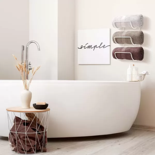imageSorbus Towel Holder for Bathroom Wall  12 Level Wall Mounted Towel Rack Shelves for Rolled Bath Towels Washcloths Linen  Hanging Towel Racks for Bathroom Spa Salon Towel Storage OrganizerWhite