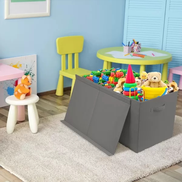 imageSorbus Toy Chest with FlipTop Lid Kids Collapsible Storage for Nursery Playroom Closet Home Organization Large GrayGray
