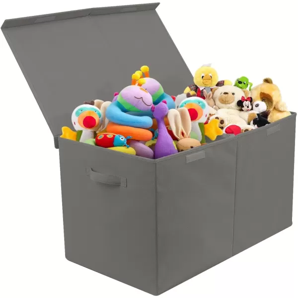 imageSorbus Toy Chest with FlipTop Lid Kids Collapsible Storage for Nursery Playroom Closet Home Organization Large GrayGray