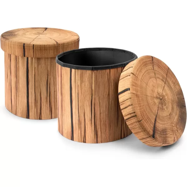 imageSorbus Tree Stump Stool Toy Storage Ottoman 15 Inch Fake tree stumps Log Stool Storage Artificial Tree Trunk Perfect Footstool Kids Toy Chest Rustic Log Cabin Decor Bench Pedestal Side End TableTree Stump
