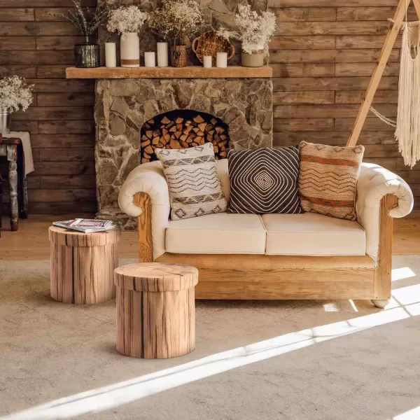 imageSorbus Tree Stump Stool Toy Storage Ottoman 15 Inch Fake tree stumps Log Stool Storage Artificial Tree Trunk Perfect Footstool Kids Toy Chest Rustic Log Cabin Decor Bench Pedestal Side End TableTree Stump